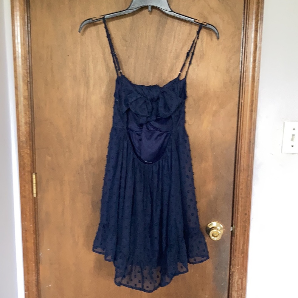 Speechless spaghetti strap back tie navy blue dress M jr - Picture 7 of 17
